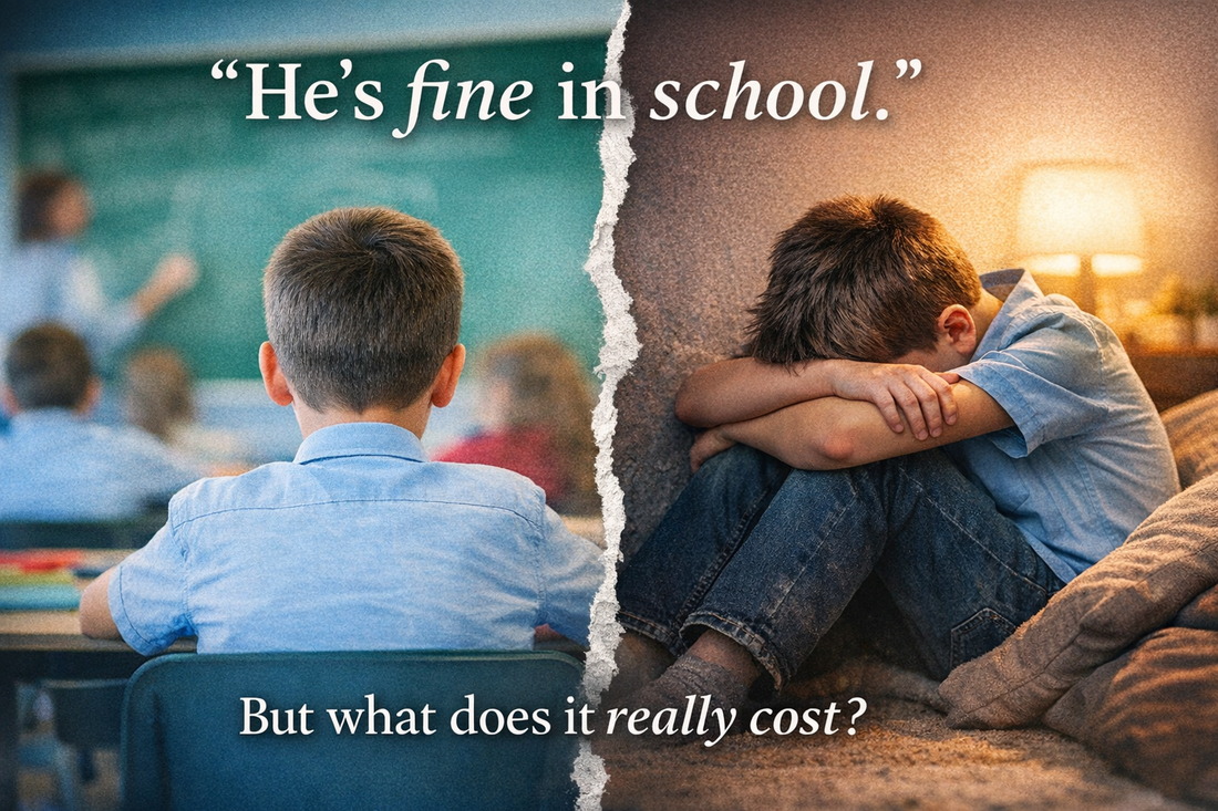 “He’s fine in school.”